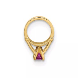 Unbranded 14K Yellow Gold 3D Ring with Dark Pink CZ Charm