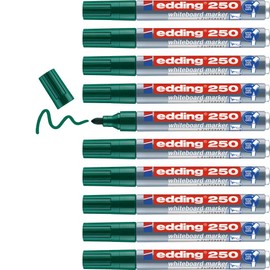 Edding Cap Off White Board Marker Pens with Rounded Tips 1.5 – 3 mm Pack of 10 Green