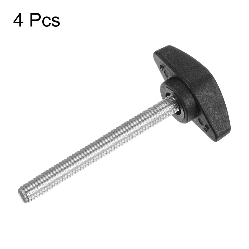 sourcing map 4pcs Tee Wing Knobs Thumb Screws M6 x