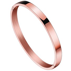 Jude Jewelers - Pulsera clásica de acero inoxidable con cierre abierto en blanco