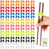 Suttmin 500 Pcs Reusable Chopsticks Helper Multicolor Plastic Practice Chopstick