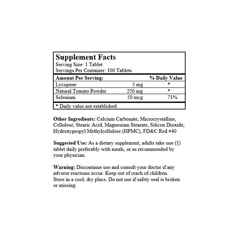 3 Packs Natural Tomato Extract w/ Lycopene (100 Tablets)