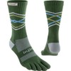 Injinji Trail Midweight Crew Socks, Forest, S, Green