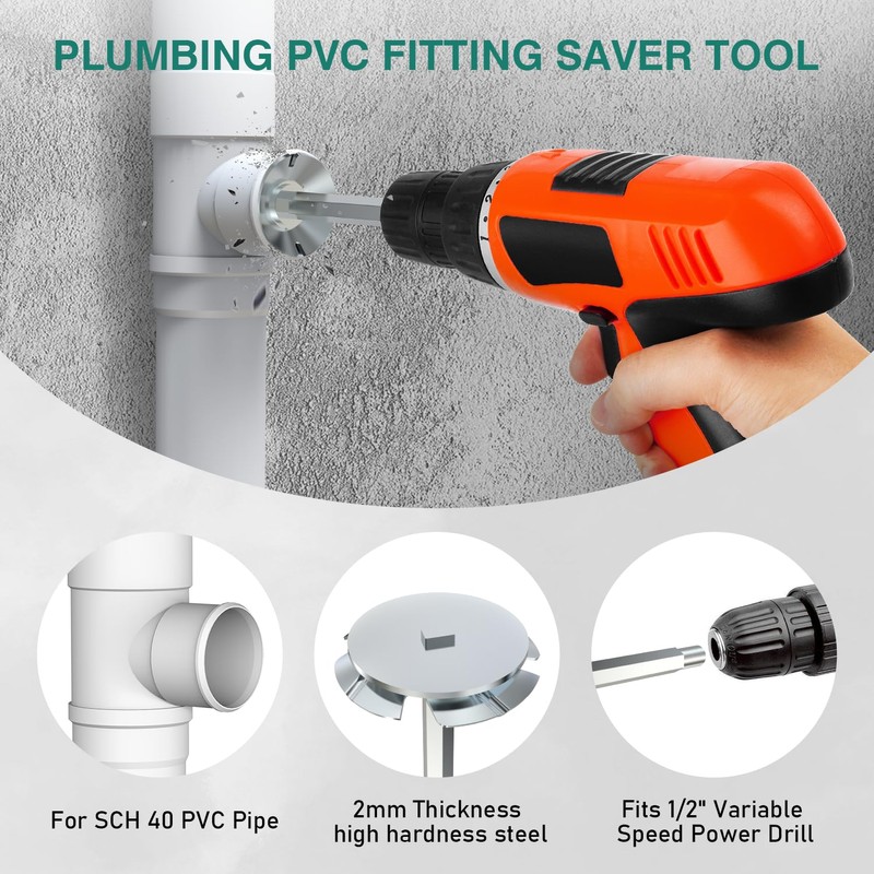 TVIOX Pipe Reamer Tool Set, 3Pcs PVC Pipe Reamer Tool