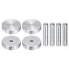 uxcell 4Pcs Round Shape Aluminum Disc, M6 Thread 30mm Diameter