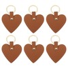 PATIKIL Heart Leather Keychains, 6 Pack Heart Leather Key Fobs