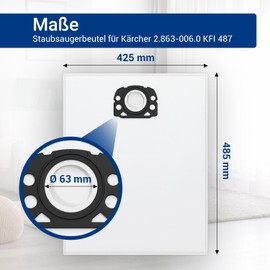VIOKS 8x Staubsaugerbeutel Vliesfilterbeutel aus Vlies Ersatz für Kärchеr KFI 487 2.863-006.0 Staubsauger Beutel - Kärchеr Filtertüten für Kärchеr Nass Trockensauger WD4 WD5 WD5P WD6 MV4 MV5 MV6