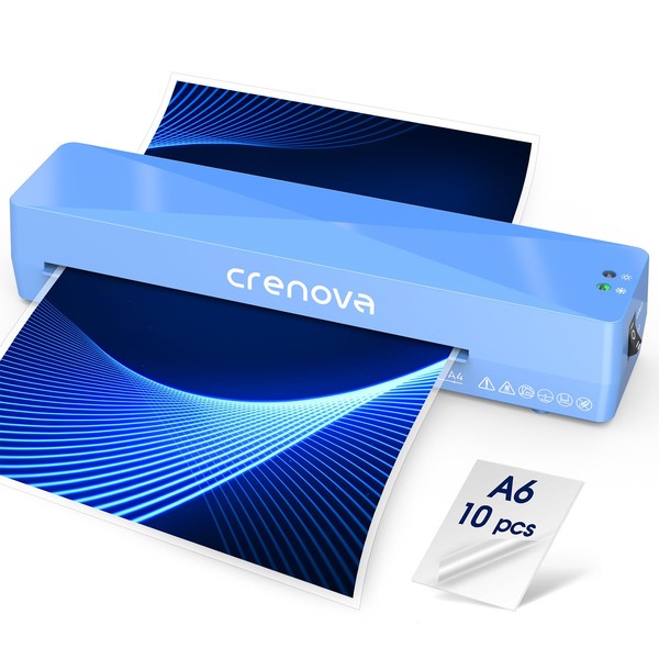 Crenova Laminator Machine with 10 Laminating Sheets, A4 Laminating Machine