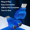 GELRHONR USB to PS2 Adapter，USB to Dual PS/2 Keyborad &