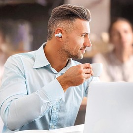 Over The Ear Earbuds - Running Earbuds - Long-Lasting Secure Fit, True Wireless Earphones with Charging Case, Sweatproof, Waterproof Headset, Comfortable, Lightweight for Commuting