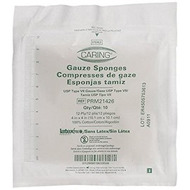 Medline PRM21426 Caring Woven Sterile Gauze Sponge, 4" x 4", 12-Ply (Pack of 1280)