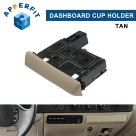 in Dash Cup Holder Insert w/Ashtray Pebble Tan Compatible with Ford F250 F350 F450 F550 Super Duty Truck 2005 2006 2007 Front Dashboard Pull Out Cupholder 5C3Z-2504810-AAF