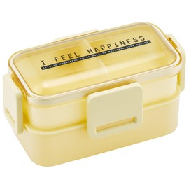 Skater PFLW4AG-A 2-Tier Lunch Box, 20.3 fl oz (600 ml), For Women, Antibacterial, Fluffy, Domed Lid, See-through Lemon, Made in Japan