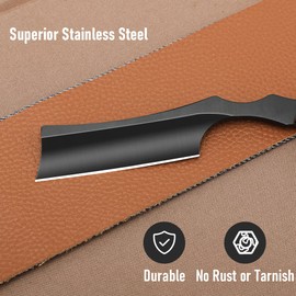 Straight Razor with Strope - Professional Straight Edge Barber Razor Premium Stainless Steel Shaver Razor with Leather Strop for Men Home & Salon Grooming Using (NO.152)