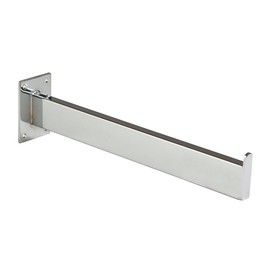 Only Hangers 12" Chrome Rectangular Tubing Straight Faceout for Wall Mounting - 1 Piece