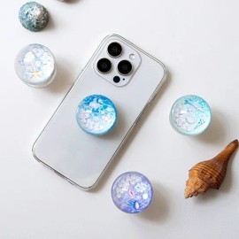 바다 아쿠아 펄 반구 원형 그립 톡홀더 핑거 스마트톡 핸드폰 거치대 단품 Sea Aqua Pearl Half Dome Round Grip Tockholder Finger Smart Tock Phone Stand Single Item