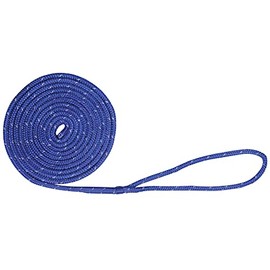 Extreme Max 3006.2484 BoatTector Double Braid Nylon Dock Line - 1/2" x 20', Blue with Reflective Tracer