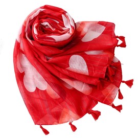 FAIRYGATE Red Scarf for Women UK Shawls Long Ladies Scarfs Gifts Wrap Silk Oversized Scarves, 72026