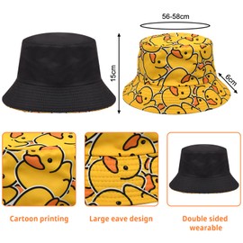 EDLMKM 2Pcs Unisex Bucket Hat, Funny Reversible Bucket Hat, Frog Bucket hat, Sun Hat Cartoon Cap, Cute Print Outdoor Fisherman Hat Suitable for Travelling, Outdoor Activities, One Size Multicolour