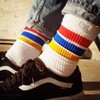 Spirit of 76 Men's & Women's Striped Retro Socks, White