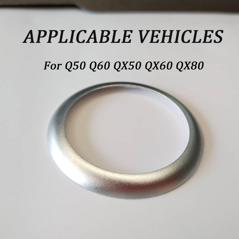 CYCDIY Silver Car Engine Start Stop Button Ignition Ring Cover