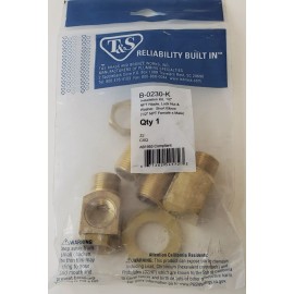 T&S BRASS INSTALLATION KIT, 1/2 NPT NIPPLE, LOCK NUT &NIPPLE FEMALE X MALE