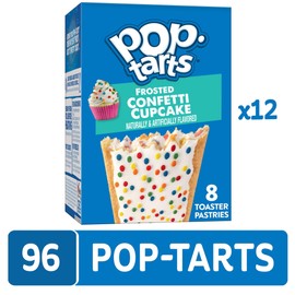 Pop-Tarts Breakfast Toaster Pastries, Frosted Confetti Cupcake (96 Count)