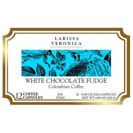 White Chocolate Fudge Colombian Coffee (Single Serve K-Cup Pods) (Gourmet, Naturally Flavored, Whole Coffee Beans) (12 pods, ZIN: 577483) - 2 Pack