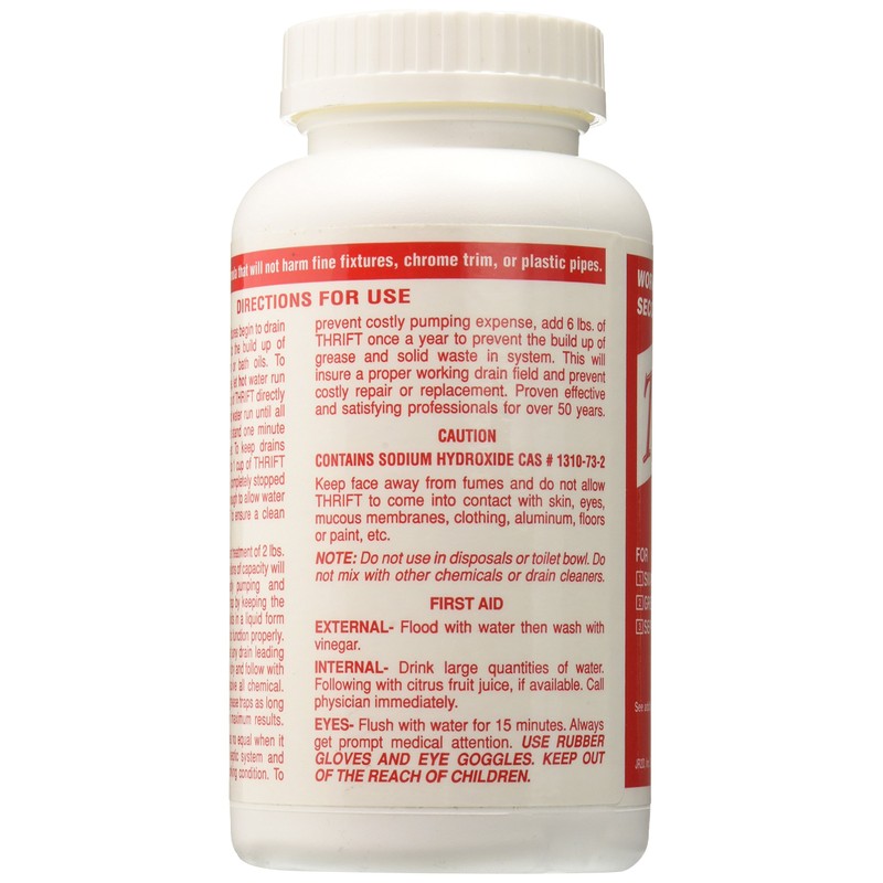 Thrift T-100 Alkaline Based 1-Pound Granular Drain Cleaner,Red