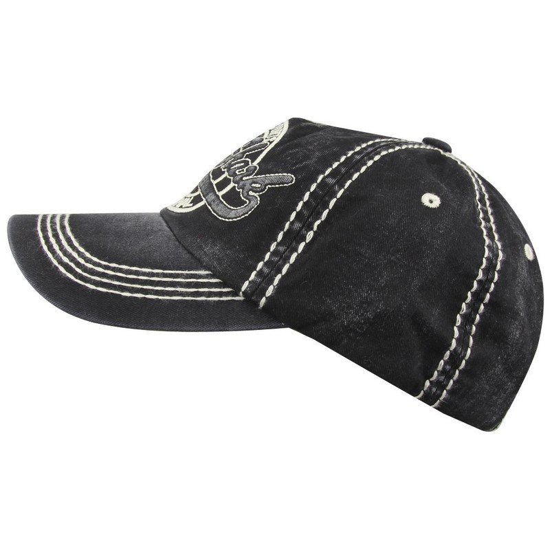 MINAKOLIFE Men Vintage Rock Shark Washed Baseball Cap Hat (Black)
