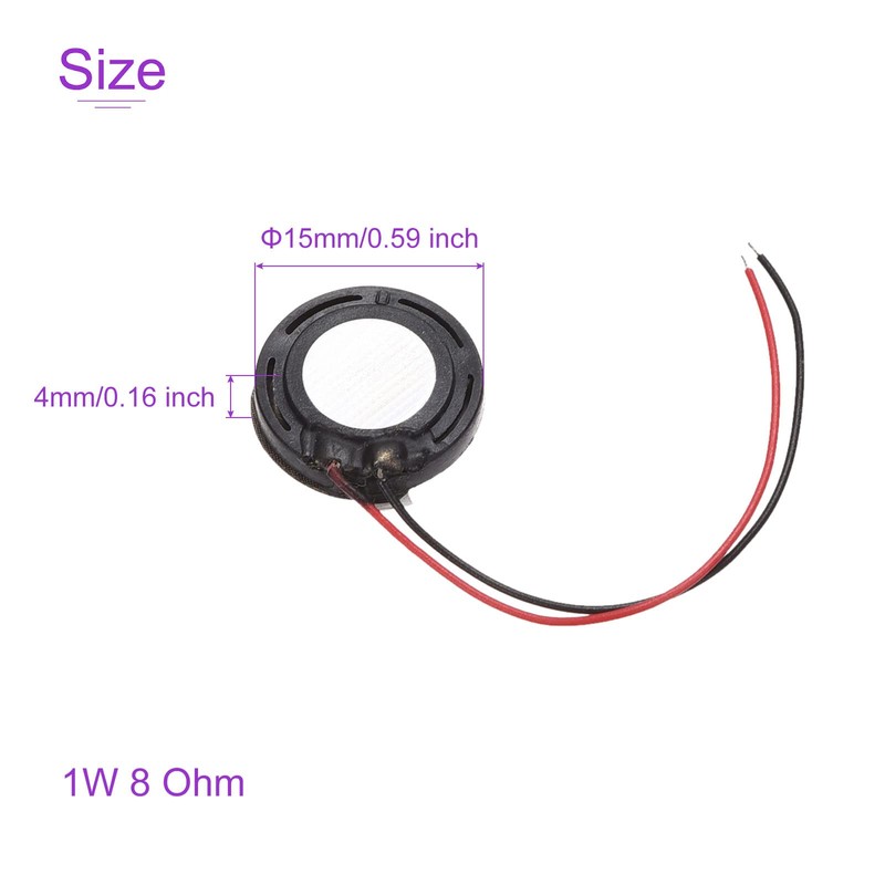 DMiotech 4 Pack 1W 8 Ohm 15mm Diameter Mini DIY