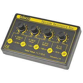 EISCO - 4 Decade Resistance Box, Variable from 0-11,110 Ohms, 0.5W Resistors (0.5555W Theoretical Max)