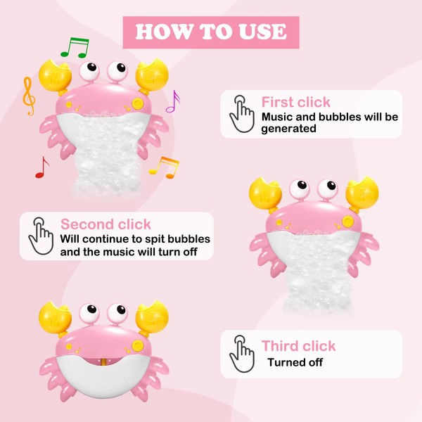 YUISTRE Baby Bath Toys Crab:Bubble Machine Bath Toy Crab Bath