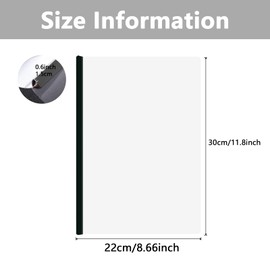 Hyuetrsa 100 Pack Clear Report Covers with Sliding Bars, Plastic Report Folder Presentation File Folders Binder Resume Covers Document Binder for Business, 30 Sheet Capacity