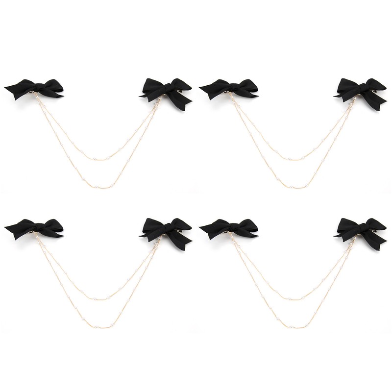 4Pcs Bow Hairpins Metal Snaps Barrettes Hair Clips Accessories with