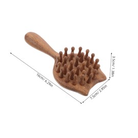 WOONEKY Portable Scalp Massager Comb Wooden Cat Hair Brush Natural Wood Construction for Gentle Massage Grooming