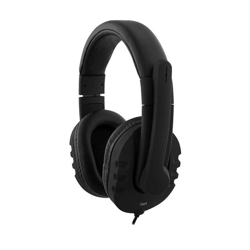 TNB HS-300 Wired Headset Multimedia Headphones Very Comfortable Black