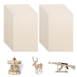Pack of 16 Plywood Panels, 300 x 200 x 2 mm, Wooden Panels for Crafts, Linden Plywood, Craft Wood, Plywood, Basswood for DIY Model, Arts and Crafts, Paintings, Fretsaw, Laser Projects