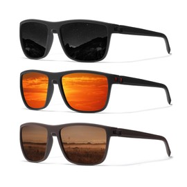 Ninesun Sunglasses Men's Polarised Classic Vintage Glasses HD Lenses Outdoor Sports Fishing Cycling Golf Fashionable Sports Sunglasses with UV400 Protection, Black/Red/Brown