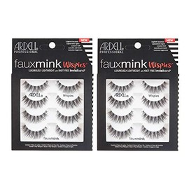 Ardell False Lashes Faux Mink Wispies Paquete múltiple, 4 pares x 2 paquetes