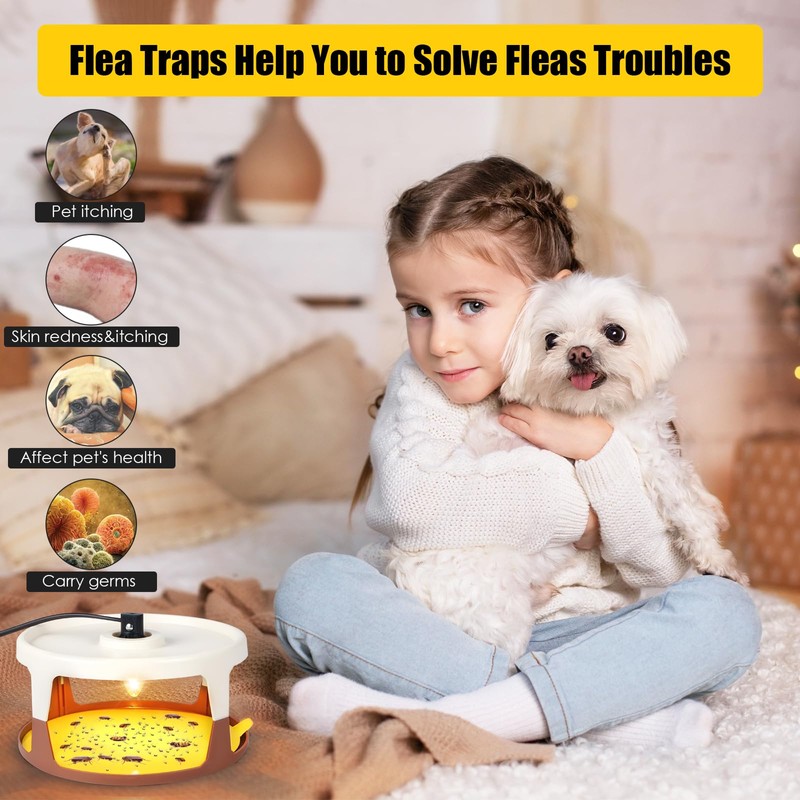 4 Pack 2025 Flea Traps for Inside Your Home with