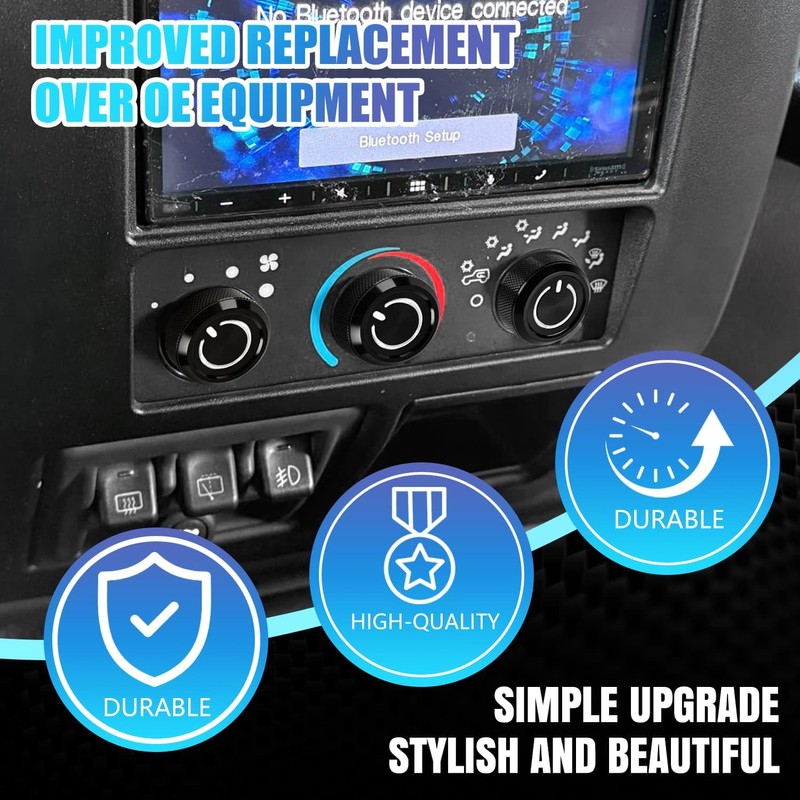 Xomzema 3Pcs Upgraded Control Switch Knob for Jeep Wrangler 1999-2006,Air