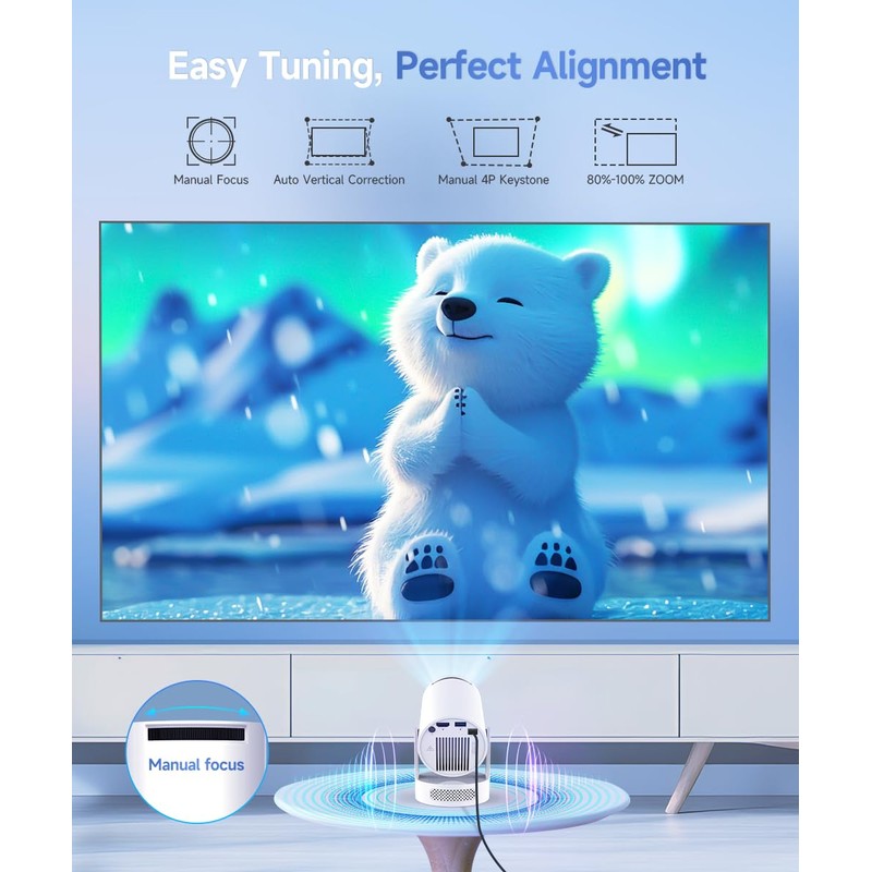 Magcubic Mini Projector, 4K Support Smart Projector with WiFi 6