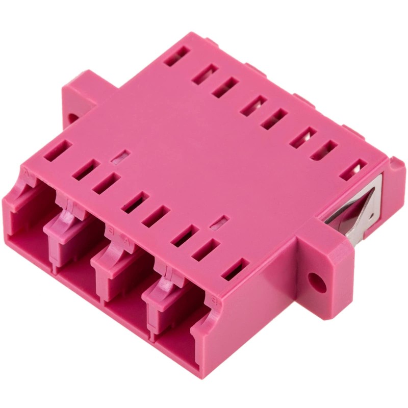 CableMarkt - Quad OM4 Multimode Rosa LC-zu-LC-Glasfaseradapter