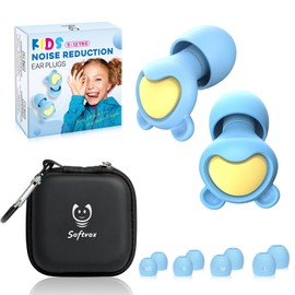 Softvox Ear Plugs for Kids (5-12 yrs) & Adults with Small Ear Canals -26dB Noise Reduction Earplugs for Airplane, Focus, Travel, Concerts, Socializing Sports, Noise Sensitivity, 8 Ear Tips in XS/S/M/L