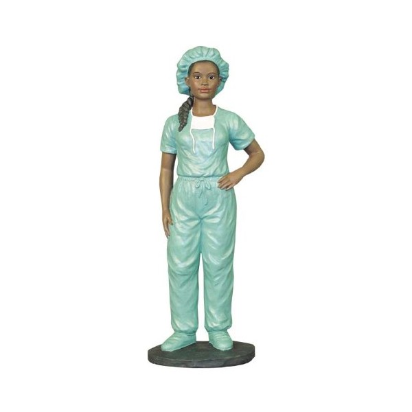 Professional Female Nurse in Scrubs Figurine, 8.5" Tall