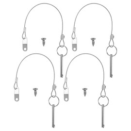 M METERXITY 4-Pack Quick Release Pins, 1/4"(6mm) Diameter, 1.5(38mm) Usage Length Bimini Top Pin W/Lanyard & Screws for Shipbuilding/Marine/Trailer, 2 (50mm) Long Hardware Pins