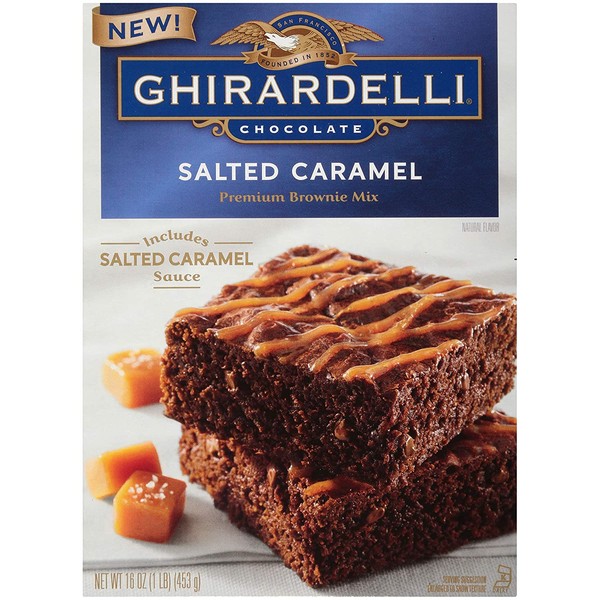 Ghirardelli Salted Caramel Brownie, 16-Ounce Boxes (Pack of 12)