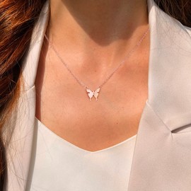 Sewyer Cubic Zirconia Diamond Choker Necklace for Women 14K Gold Plated CZ Necklaces Dainty CZ Solitaire Leaf Pendant Everyday Jewelry Gifts, Brass, Cubic Zirconia