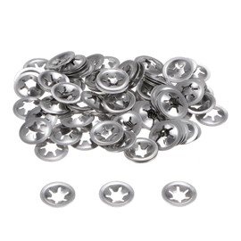 QUARKZMAN Pack of 120 Inner Tooth Star Discs M6, Quick Release Locking Clips, 304 Stainless Steel Star Discs